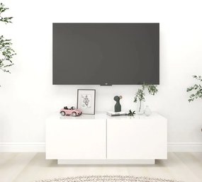 Fehér magasfényű szerelt fa TV-szekrény 100x35x40 cm