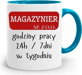 Kék Bögre Raktárosnak Munkaidő Nyomtatott Fényképpel