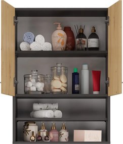 Pola mini DK felső fürdőszoba szekrény, antracit-tölgy