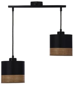 Csillár zsinóron PORTO 2xE27/60W/230V fekete/barna