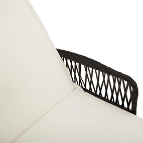 napozóágy Fekete és krém szín PE Rattan 157 x 55 x 92 cm