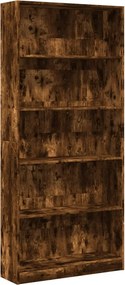 vidaXL füstös tölgy színű szerelt fa könyvszekrény 80 x 24 x 176 cm