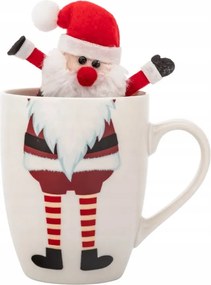 Mikulás Bögre karácsonyi porcelán plüssfigura 340 ml Ajándék