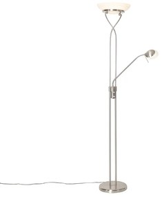 Acél állólámpa LED-del és fényerőszabályzóval, olvasólámpával - Empoli