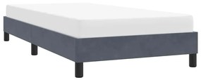 sötétszürke bársony ágykeret matrac nélkül 80x210 cm