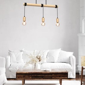 Felületre szerelhető csillár VIGA 3xE27/60W/230V fa