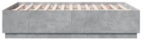 betonszürke szerelt fa ágykeret 120 x 190 cm