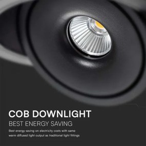 LED mennyezeti spotlámpa LED/28W/230V 3000/4000/6400K Ø20 cm fekete