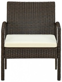 barna polyrattan kerti szék párnával