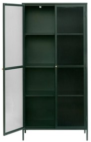 Sötétzöld fém tálalószekrény 90x190 cm Bronco – Unique Furniture
