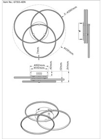 Globo 67355-40N - LED Mennyezeti lámpa KOMBOS 40W/230V átm. 45,6 cm matt króm