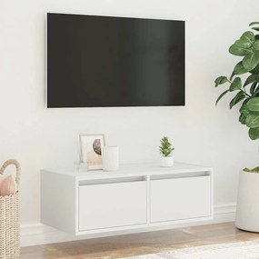 TV szekrény LED világítással fehér 75x35,5x25 cm