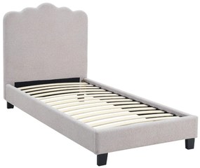 Szürke Bouclé Kárpitozott Ágy 90x200 CRATER