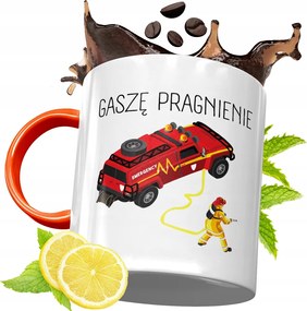 Narancssárga Bögre Tűzoltónak Tökéletes Ajándék fényképes nyomattal