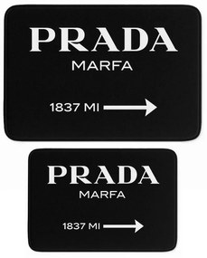 Fekete bársony fürdőszobai kilépő szett 2 db-os 60x100 cm Prada – Mila Home