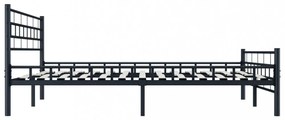 fekete acél ágykeret 160 x 200 cm