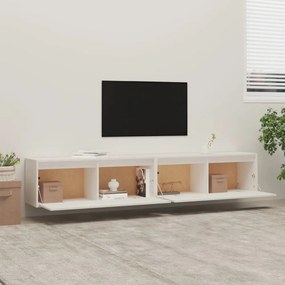 2 darab fehér tömör fenyőfa faliszekrény 100 x 30 x 35 cm