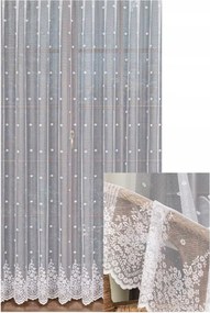 Függöny Fehér Praktikus Apró Virágok Átlátszó Sárkány Szalaggal Sz. 300x210