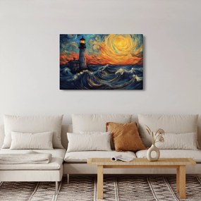 Kép - Világítótorony a hullámokban (90x60 cm)