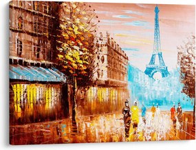Kép - Esős idő és az Eiffel-torony (70x50 cm)