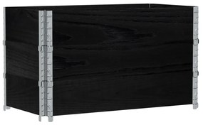 Fekete tömör fenyőfa kerti növénytartó 100 x 50 cm