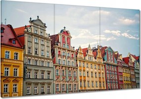 Festmények 120x80 Homlokzatok Piac Wroclawban