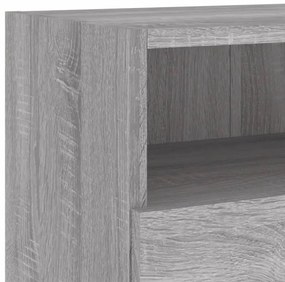 2 db szürke -tölgyszín szerelt fa fali TV-szekrény 100x30x30 cm
