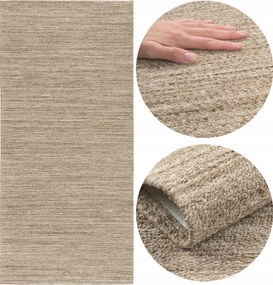 Futószőnyeg Előszobába Csúszásgátló 75x160cm Mosható Lapos szövésű Bronz