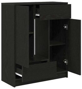 fekete tölgy komód fiókokkal és ajtókkal 73x31x90 cm