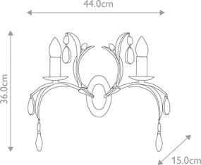 Elstead Lighting LILY LL2-ANT-BRZ Fali lámpa 2x60W/E14