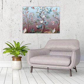 Kép - madár park (üvegen) (70x50 cm)