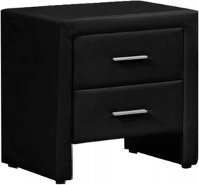 Éjjeliszekrény, ökobőr, fekete, CASTEL