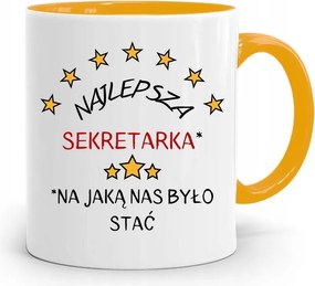 Sárga Bögre Ajándék Titkárnőnek Legjobb fényképes nyomattal