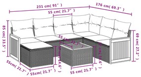 8 részes szürke polyrattan kerti ülőgarnitúra párnákkal