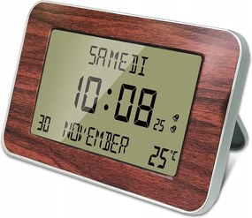 Rádiós ébresztőóra naptárral és hőmérővel 24 cm x 14 cm