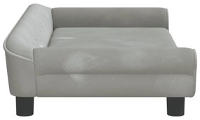 világosszürke bársony gyerekkanapé 100 x 50 x 26 cm