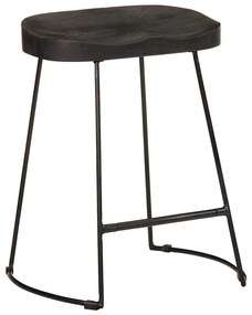 bárszékek 2 db Fekete 46x38x52 cm tömör fa Mango