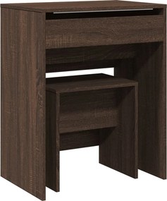 vidaXL barna tölgy színű fésülködőasztal és ülőke 60 x 40 x 113,5 cm