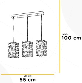 ONLI - Csillár zsinóron FORESTA 3xE27/15W/230V fekete