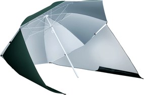 Outsunny 2 az 1-ben Strandernyő Napernyő Strandtábor Sötét Zöld Φ210xH222cm | Aosom