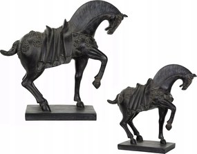 Ló Figura Fekete dekoratív hálószoba nappali utánzat 36cm