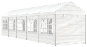 fehér polietilén pavilon tetővel 11,15 x 2,28 x 2,69 m
