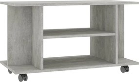 vidaXL betonszürke szerelt fa TV-szekrény görgőkkel 80 x 40 x 45 cm