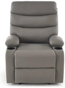 Perus dönthető szürke fotel pohártartóval