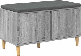 vidaXL Előtér pad Szürke Sonoma 80 x 38 x 46 cm Műanyag Fa és Szövet
