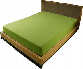 Gumis Jersey Lepedő 160X200 Zöld Pöttyös