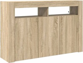 vidaXL Széf LED -es lámpákkal Sonoma tölgy 116 x 30 x 75 cm Faanyag