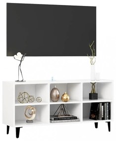 fehér TV-szekrény fémlábakkal 103,5 x 30 x 50 cm
