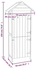 barna kerti tárolószekrény 42,5 x 64 x 190 cm
