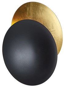 Modern fekete fali lámpa arany színnel 34,5 cm 2-lámpás - Sunrise